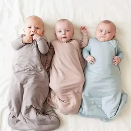 Bambufiber baby sommar sovsäck mjuk bekväm blixtlås barn född sömn säck ärmlösa sömnväskor för barn 240112