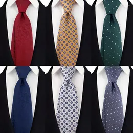 Bow Ties 8cm Vintage Gentleman Tie Classic Multi Color Design Fashionable Men's Office Jacquard Sky Blue Necktie Shirt Accessories