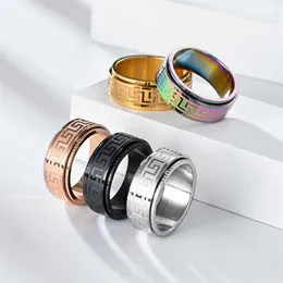 2024 New Age Jewelry Designer Band Rings Temu Titanium Steel para alívio do estresse masculino e resistência à ansiedade girando de casal de moda dinâmica