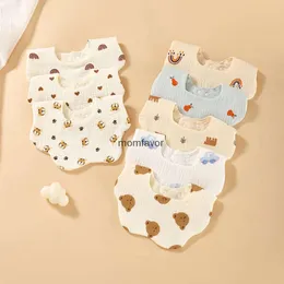 Nowe śliniaki Burp Znastry 1PCS Baby Feeding Dribs 6 Warstwy Bawełniane płatek niemowlęta Drukuj Crepe Crepa Ręcz