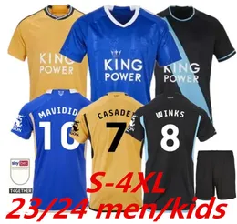 S-4xl Leicesters piłka nożna Barnes Tielemans Home Away Vardy Maddison Ayozze Ndidi Mendy Daka Iheanacho Lookman 2023 2024 Vardy Football Mundlis Men Kids 999