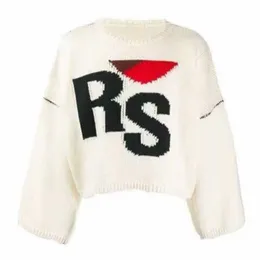 Suéter dos homens 2023fw Raf Simons RS Sweater Homens Mulheres 1 Top Quality Redondo Pescoço Bat Camisa Manga Malha Moletons B3