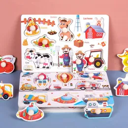 Nuovi altri giocattoli Nuovi giocattoli Montessori per bambini Puzzle in legno Veicolo di cartoni animati Puzzle di animali digitali Puzzle di apprendimento giocattolo educativo per bambini