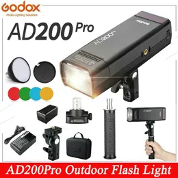 Väskor Godox AD200Pro utomhus blixtljus 200WS 2.4G 1/8000 HSS SpeedLite Flash Strobe Godox ADS2 Standardreflektor med mjuk diffus