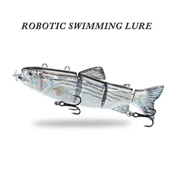 Robotyczne przynęty Auto elektryczne przynęty Wobblery do 4 -segmentacji Swimbrait USB ładowne LED Light Light Bass Pike 240113