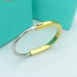 Bracciale in argento Tiffanyans di design di lusso a forma di ferro di cavallo in acciaio con gioielli in oro rosa