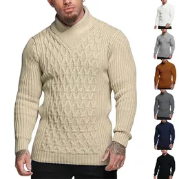 Suéteres para hombres 2024 Estilo otoño e invierno Slim Fit Medio cuello alto Suéter con gancho retro