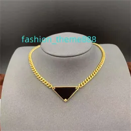 925 Silver fashion designer for women Gold Necklace Luxury Cuban Chain Creative Silver glamour Punk style jewelry Triangle Pendant Heart Necklace for men jewelry