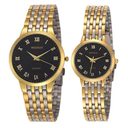 WOONUN часы для пар лучший бренд класса люкс золото ультратонкие кварцевые часы для женщин и мужчин набор часов для влюбленных подарок на день Святого Валентина на заказ 240112