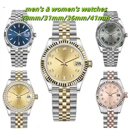 Luxury Mens Automatic Mechanical movement Watches 36/41MM Full Stainless steel Luminous Waterproof pink 28/31MM Women Watch Couples Style Classic Wristwatches