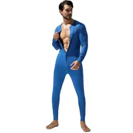 Mens Thermal Underwear Tauwell Onesies Sleepwear Long Johns Sexy Pyjamas Set Button Jumpsuit bodysuits