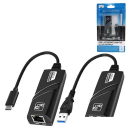 Netzwerkkabelanschlüsse USB 3.0 USB-C Typ C auf RJ45 100/1000 Gigabit LAN Ethernet-Adapter 100/1000 Mbit/s für / Win PC 243S mit Box Dro Otrm7