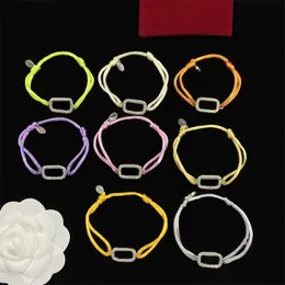 8 стилей, роскошный женский дизайнерский браслет, черная веревка, V-образный браслет с бриллиантами, ювелирные изделия для любителей моды, подарок на праздник