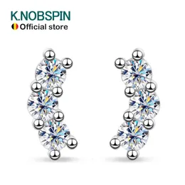 knobspin d vvs1 أقراط كاملة للنساء الكلاسيكية العصرية الحزب اليومي GRA معتمد S925 Sliver Plated 18K حلق 240112