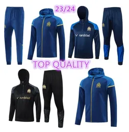 2023 2024 adult tracksuit MILIK PAYET Marseilles hooded long zipper survetement Training suit veste maillot 23 24 OM hoodie man tracksuit football jogging set