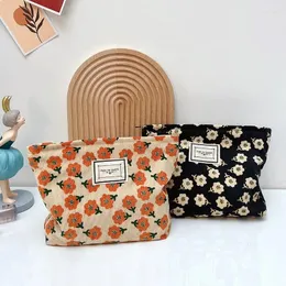 Kosmetiktaschen, modische, frische Blumen-Make-up-Tasche, Aufbewahrung, Reisen, tragbare Toilettenartikel, Organizer, tägliche Clutch-Tasche