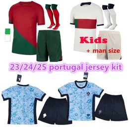 23 24 25 Portugal camisas de futebol kit infantil RUBEN NEVES JOAO FELIX BERNARDO BRUNO RONALDO FERNANDES Portugieser 2024 2025 camisa de futebol portuguesa conjuntos de kit infantil