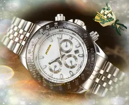 서브 다이얼 거짓 거주자 남성 시계 시계 럭셔리 큰 다이얼 쿼츠 운동 패션 캘린더 골드 팔찌 비즈니스 캐주얼 한 유명한 대통령 체인 브레이슬릿 손목 시계