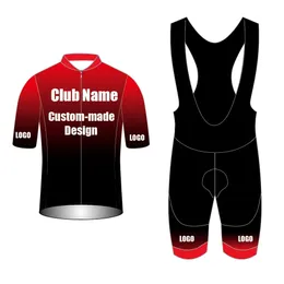 Factory Custom Cycling Maillot DIY Short Sleeve Jersey 19D Gel Pad Bib Shorts Set Bike Racing Team Cyclist Suit 240113