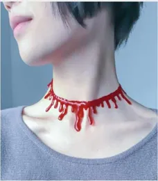 Halloween Decoration Horror Blood Drip Necklace Fake Blood Vampire Fancy Joker Choker Costume Necklaces Party Accessories G201104103