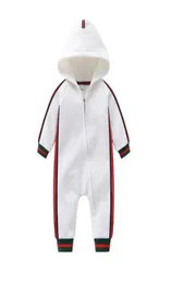 Boa qualidade bebê meninos meninas com capuz macacão infantil manga longa com zíper macacões outono inverno criança engrossar quente onesies crianças clot1974558