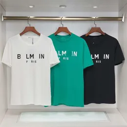 الموضة غير الرسمية للرجال Balans Classic Designer Luxury 2023 Summer Short Sleeve Trend Trend Simple Cotton Therts for Men and Women