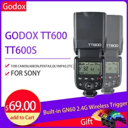 Parti Godox Tt600 Tt600s Gn60 integrato 2.4g Sistema di attivazione wireless Flash Speedlite per fotocamera Canon Nikon Sony Pentax Olympus Fujifilm