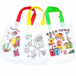 DIY Craft Kits Kids Coloring Handbags Bag Children Creative Drawing Set for Beginners Baby Learn Education Toys Painting ZZ