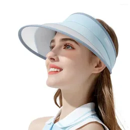 Berets Ajustável Moda Proteção UV Cycilng Beach para Mulheres Cap Vazio Top Hat Dobrável Sun Wide Brim