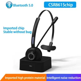 Fones de ouvido M97 Bluetooth Wireless Headset v5.0 com Micphone HandsFree Call Earness Charging Base for Center Office Skype Truck Driver