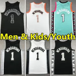 Erkekler Çocuklar Gençlik Victor Wembanyama Basketbol Forması Jersey City Black San Anton Spur Giyim Yeten Yetişkin Çocuklar