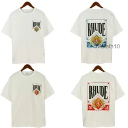 40off~T-shirt da uomo T-shirt Rhude T-shirt firmata T-shirt da uomo di alta qualità Primavera Autunno Stampa lettera Manica corta Taglia US M-xxl I9CH 9A62 9A62