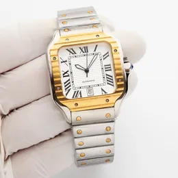 Mens 시계 47mm 상업 업무 자동 플라이휠 기계로 만든 프리미엄 스테인리스 스틸 시계 바늘 수명 방수 숙녀 손목 시계 선물 선물