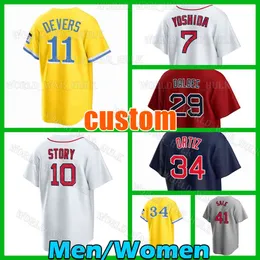 10 Trevor Story Jersey 11 Rafael Devers Baseball 36 Triston Casas Bostons 7 Masataka Yoshida 34 David Ortiz Chris Sale Red Sox Williams Reese McGuire Tyler Oneill