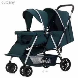 Carrinhos # Twins Carrinho de bebê 2024 novo design ambos os assentos deitam-se sentados Kid compras cama de carro leve dobrável carrinho de bebê carrinho de bebê L240113
