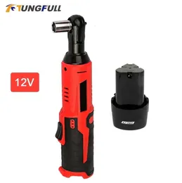 12V Cordless Electric Wrench 3/8 Angle Ratchet Impact Drill Screwdriver Remover Screwdriver Auto Repair Tool 240112