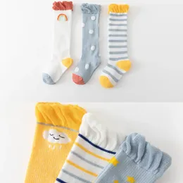 3pairs Summer Boy and Girls Socks Ribbed Kne High Long Socks For Boys Bootes Socks Children Leg Warmers Mosquito Sockken 240112