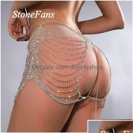 Andra andra Stonefans Luxury Y Hip midjekedja MTI Layer Underwear Handgjorda Beach Bikini Body Skirt Jewelry Night Club 221008 Drop Del Dhf1x