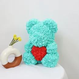 Presente de Dia dos Namorados Urso Rosa Feito à Mão Pacote de Material DIY Pétala de Rosa Urso Molde Decoração de Casamento