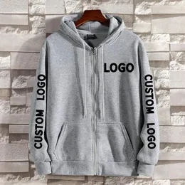 Moletons personalizados homens mulheres zíper com capuz primavera outono manga longa bolso harajuku casual casal amante hoodies S-4XL 240112