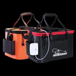 도보 휴대용 EVA 낚시 가방 접을 수있는 버킷 라이브 생선 상자 캠핑 워터 컨테이너 팬 태클 스토리지 240113