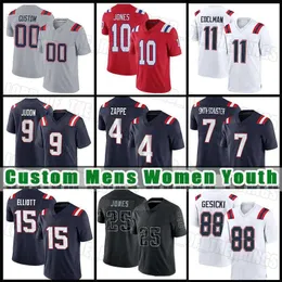 9 Matt Judon 10 Jones Football Jesey New England''patiots''juju Smith-schuste Ezekiel Elliott Bailey Zappe Mike Gesicki Chistian Gonzalez Cole Stange