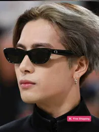 Designer Sunglasses Wang Jia'er's sunglasses are the same as men's cat eyes, black GM sunglasses, women's high-end sense, ins small face, anti UV moisture BQJY