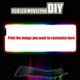 DIY مخصصة مخصصة للماوس PAD LED LED إضاءة كبيرة لعبة الماوس لوحة RGB الإضاءة المحمول لوحة المكتب لوحة المطاط لعبة PAD