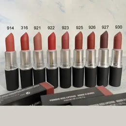 12 PCS Powder KISS LIPSTICK أعلى جودة من الألومنيوم أنبوب الشفاه العلامة التجارية مكياج قذيفة تحرك مرطب عصا الشفاه البقاء غريبة عارية 240113