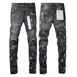Mens Jeans designer stacked long Pants Ripped High Street Brand Patch Hole Denim Straight Fashion Streetwear Silm Pants
