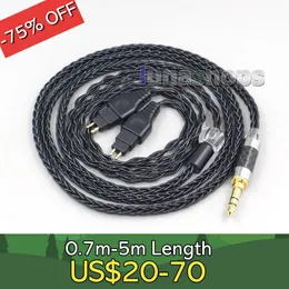 Accessories 8 Core Black Balanced Pure Sier Plated Earphone Cable for Sennheiser Hd580 Hd600 Hd650 Hdxxx Hd660s Hd58x Hd6xx Ln007038