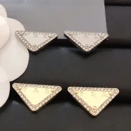 Dreieck-Ohrstecker für Damen, vergoldet, luxuriöser Diamant-Ohrring, Markendesigner-Logo, Geschenk für Damen, Charm-Ohrringe, klassisches Design, hochwertiger Schmuck mit Box