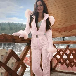 여성 패션 캐주얼 한 두꺼운 스노우 보드 스키복 야외 스포츠 지퍼 스키 정장 슈퍼 따뜻한 스노우 슈트 240112