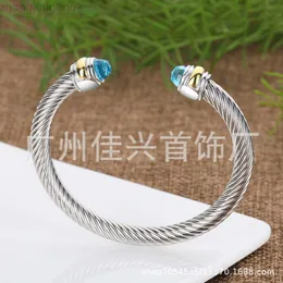 Designer David Yuman Jewelry Bracelet Aa Bracelet Popular Woven Twisted Thread Opening 7mm Colored Diamond